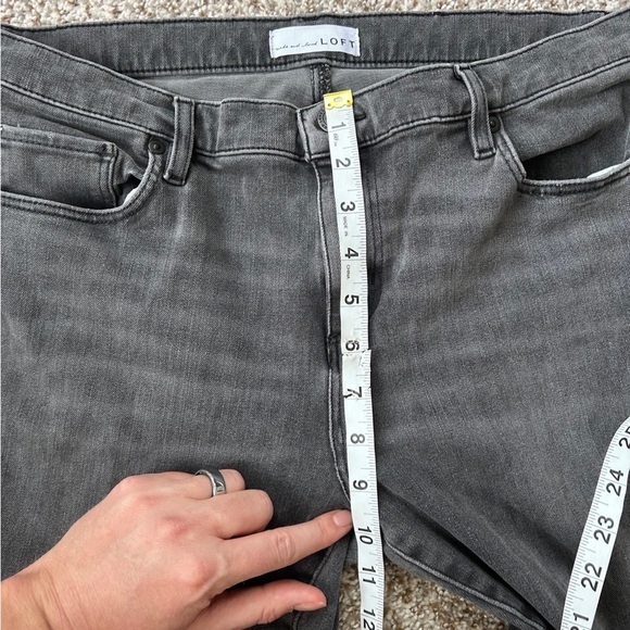 LOFT Black Light Wash Skinny Jeans Jeggings Stretch Casual Neutral 31 12 - Picture 7 of 8